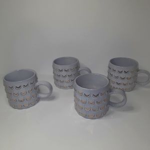 Starbucks | Anniversary White Gold Scales  Ceramic Handle Mugs 10oz Set of 4